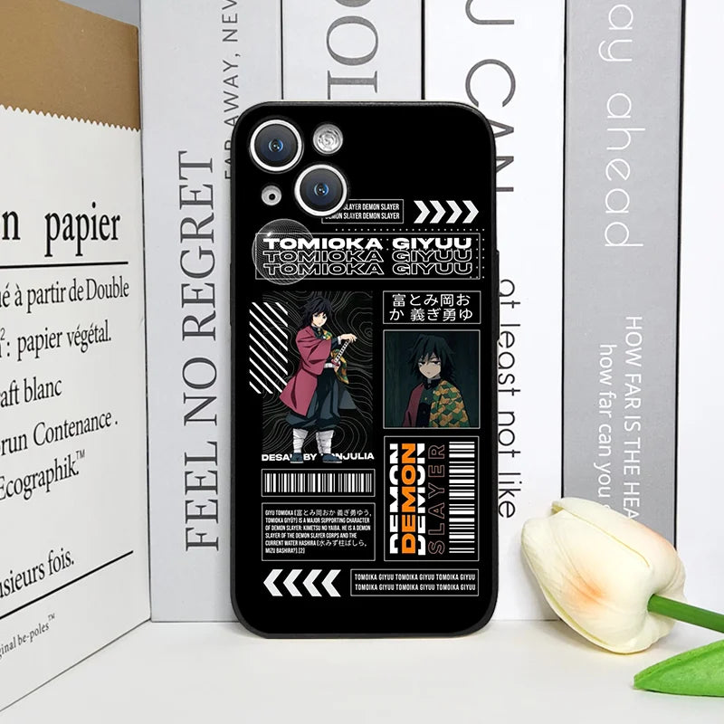 Cartoon Anime Demon S-Slayer Phone Case for IPhone 16 12 11 14 13 15 Pro Max Mini X XS MAX XR SE2 7 8 14Plus Silicone Soft Cover